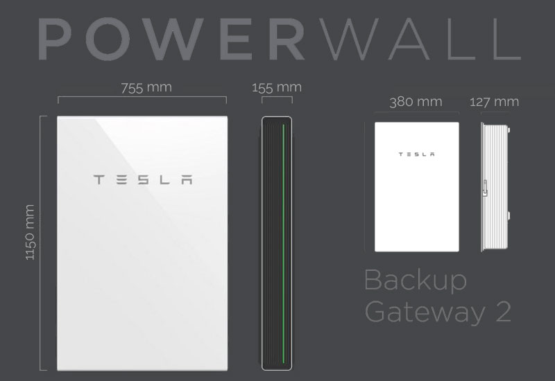 Accumulatore Tesla Powerwall dimensioni